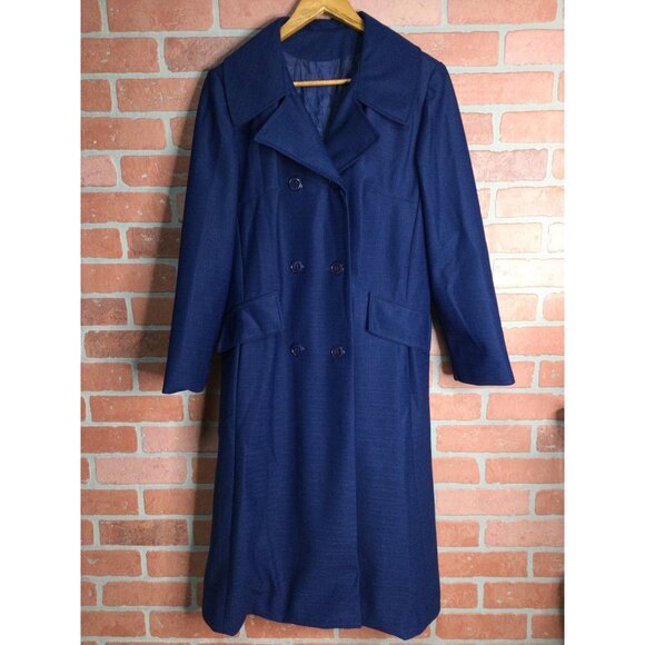 Vintage Sears Women's Size Medium Trench Coat Double Breasted Long Sleeve
